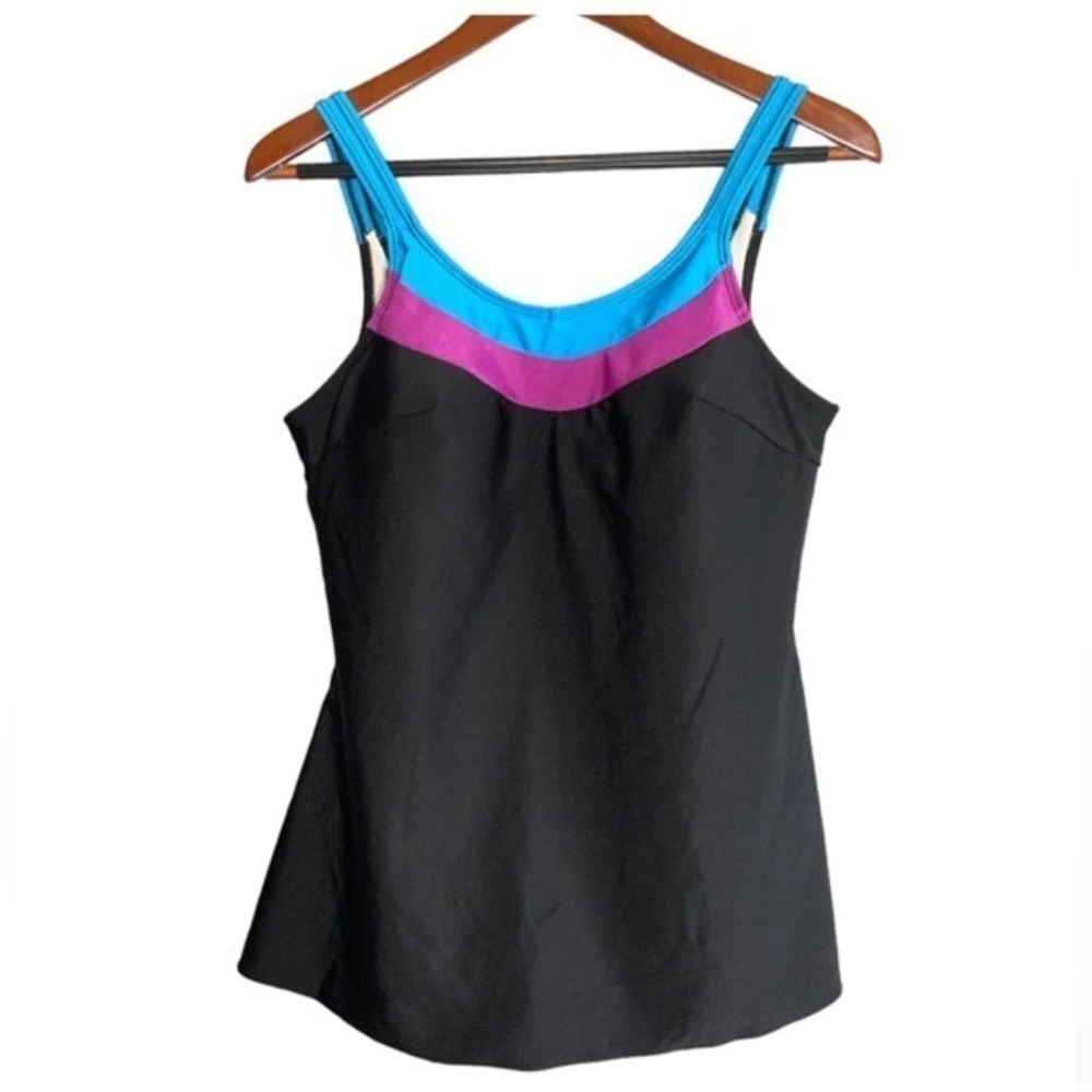 Vintage 80’s Sea Stars Black Swimsuit Dress Padded Beach Pool Summer Vacay 14
